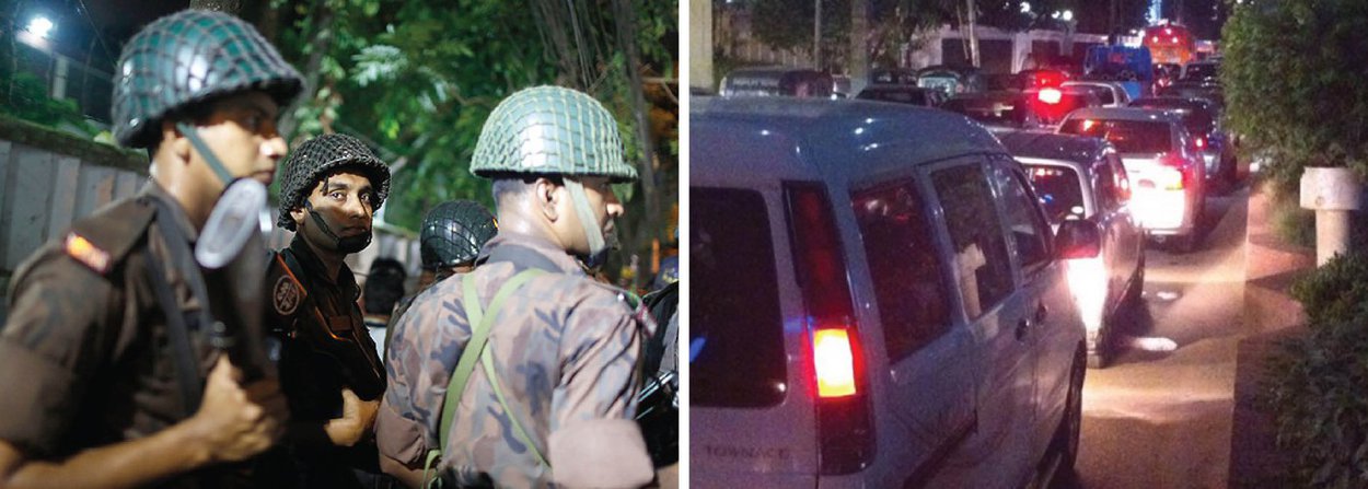 Homens armados atacaram um restaurante popular entre estrangeiros no setor diplomático da capital de Bangladesh, Daca; segundo o Departamento de Estado dos Estados Unidos,  foram feitos reféns durante o ataque; três policiais foram feridos por disparos que tiveram início quando a polícia cercou o restaurante Holey Artisa