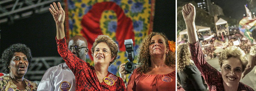 Em campanha com a candidata à prefeitura do Rio Jandira Feghali (PCdoB), uma das maiores críticas do processo de impeachment no Congresso, a presidente eleita Dilma Rousseff disse que a deputada "tem que estar no segundo turno"; "Somos capazes de virar esse jogo", discursou; ela lembrou que "Jandira defende direitos muito concretos" e fez duras críticas ao atual governo; "Queremos a soberania das nossas riquezas, sem transferir emprego para outros países", alfinetou, sobre a intenção da Petrobras de querer importar plataforma de petróleo; assista a íntegra