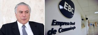 Governo do vice-presidente em exercício Michel Temer deu mais um passo no desmonte da Empresa Brasileira de Comunicação (EBC) ao decidir cortar as transmissões ao vivo pela TV NBR das viagens presidenciais; Planalto alega que as transmissões são desnecessárias e possuem um custo elevado, cerca de R$ 300 mil por cobertura