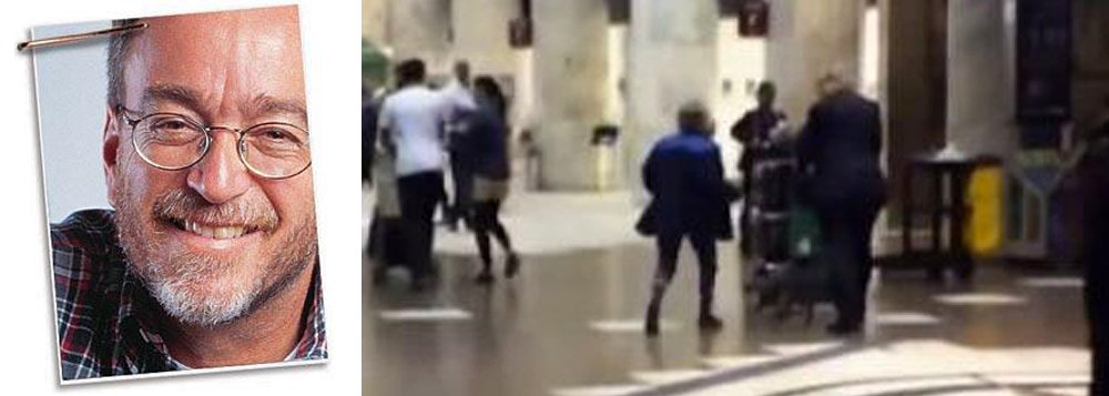 "Não é exagero. As chineladas que ele levou de uma senhora no aeroporto foram um alerta. Ninguém terá direito de se dizer surpreso se alguma coisa mais grave acontecer", diz o jornalista Paulo Nogueira, sobre as sapatadas que o deputado cassado Eduardo Cunha (PMDB) legou de uma senhora no aeroporto do Rio; "Há uma única forma de evitar o risco de novos e eventualmente piores ataques contra Cunha. É prendendo-o. Sua liberdade é uma afronta a todos os brasileiros. Torna ainda maior o ódio devotado a ele. É um insuportável sinal da impunidade de que gozam tipos como ele — servos da plutocracia. Funciona como uma provocação", alerta