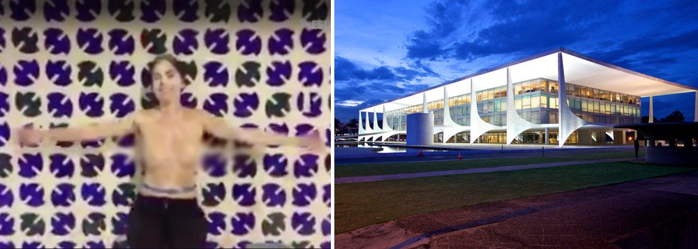 Na noite da votação do impeachment, o Palácio do Planalto foi palco de uma situação atípica; uma mulher se deitou no chão do 4º andar, um acima do gabinete de Michel Temer, e teve os seios e os braços pintados; era um ensaio da maquiadora Ana Siqueira, que pinta modelos com reproduções de Athos Bulcão; no local, há uma parede com azulejos do artista; a servidora que autorizou a entrada do grupo ao Planalto foi demitida; a Secretaria de Imprensa informou que o trabalho "extrapolou qualquer autorização", e "houve uma certa permissividade no ambiente do Planalto"