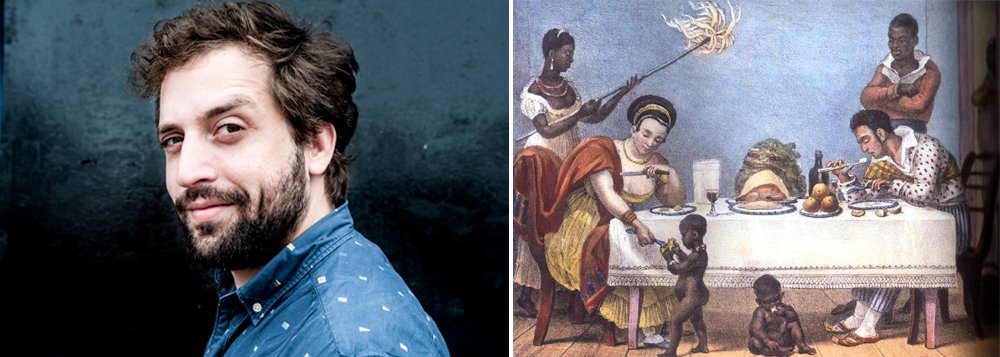 Ator e escritor Gregório Duvivier, do Porto dos Fundos, imagina com ironia uma aula em que estaria em vigor o projeto Escola Sem Partido; a professora diria que houve uma "suposta" escravidão no Brasil e um "suposto" holocausto durante o nazismo, mas é bom não emitir opinião; o golpe de 64 também pode ter sido revolução, então melhor não opinar