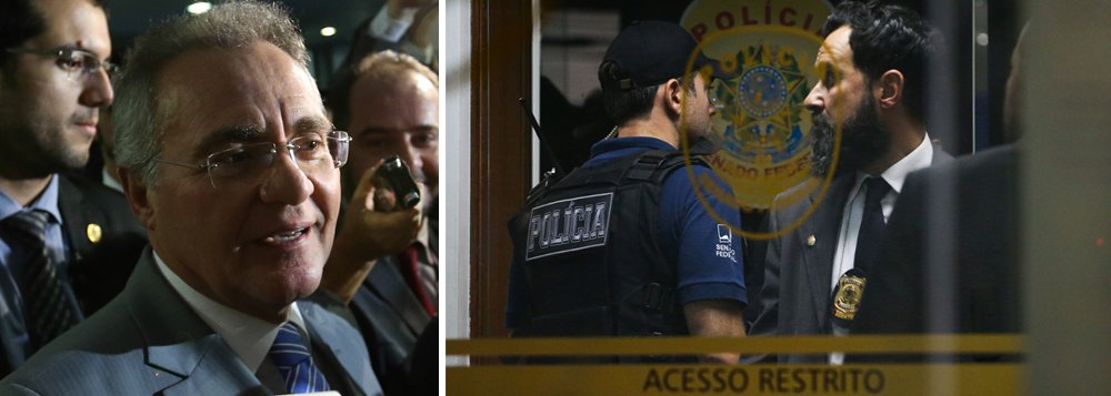 Presidente do Congresso Nacional, Renan Calheiros (PMDB-AL), informou ao plenário que o Senado ingressou com uma ação no Supremo Tribunal Federal "para que, de uma vez por todas, sejam estabelecidos os limites e as competências dos Poderes do Estado"; ação pede ainda que seja suspensa a Operação Métis, que a Polícia Federal deflagrou na Casa na semana passada, quando foram presos quatro policiais legislativos; "O País passa por momentos conturbados, e não é com a usurpação da competência do Supremo Tribunal Federal e invasão do Poder Legislativo que vamos suplantá-los", disse