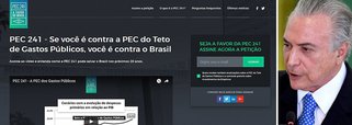 Com uma comunicação na linha "ame-o ou deixe-o", a consultoria Empiricus, que fez campanha contra Dilma em 2014 e hoje é dona do site Antagonista, lançou uma campanha na internet pela aprovação da PEC 241, proposta pelo governo Temer, dizendo que quem é contra o teto de gastos é "contra o Brasil"; dados da campanha foram fornecidos pelo Ministério da Fazenda