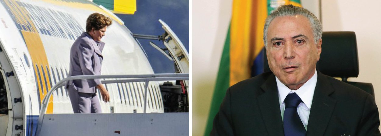 Contrariando o que estabeleceu o Senado ao definir os direitos de Dilma Rousseff durante o seu afastamento do cargo, a Casa Civil do governo interino de Michel Temer restringiu ao trecho Brasília-Porto Alegre-Brasília os deslocamentos da presidente com aviões da Força Aérea Brasileira; Temer estava contrariado com as viagens de Dilma para participar de eventos em que critica o governo; "É um escândalo que eu não possa viajar pro Rio, pro Pará, pro Ceará. Eu não posso pegar um avião, porque não tem segurança, é a Constituição que manda", criticou Dilma; "O objetivo é impedir que a presidente se locomova. É uma tentativa de impedir que o discurso da presidente seja colocado pela sociedade", disse José Eduardo Cardozo