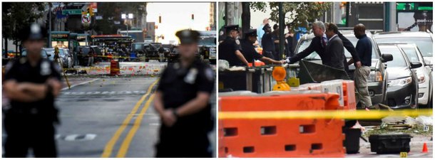 Um homem ligou para o serviço de emergência dos EUA alertando para novas explosões após uma bomba ferir ao menos 29 pessoas no bairro Chelsea, em Nova York; a informação foi publicada no site do jornal New York Post, que citou fontes policiais; “Eu estou olhando para a explosão em baixo da quadra. Haverá mais”, disse o homem, que não se identificou; governador de Nova York, Andrew Cuomo, que visitou o local da explosão (foto, à dir.) afirmou que a a tragédia foi um ato de terrorismo, mas não existe indício de ligações com grupos internacionais; segundo fontes, uma carta escrita à mão, parte em árabe, foi encontrada dentro de um saco plástico que continha o segundo aparato explosivo