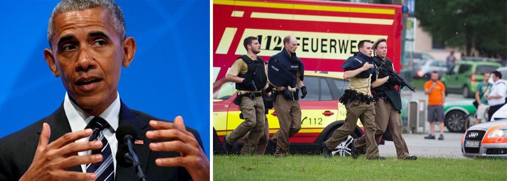 Ao falar do ataque que deixou nove mortos em Munique, o presidente americano Barack Obama disse que hoje em dia as liberdades dos cidadãos dependem do trabalho dos agentes de segurança; "Nosso modo de vida, nossas liberdades", disse ele, "nossa capacidade de levar a vida de todos os dias, educando nossos filhos", e de repente o humor do presidente mudou; "E vê-los crescer e se formarem no ensino médio e agora prestes a deixar seu pai", continuou; em seguida, ele se desculpou; assista