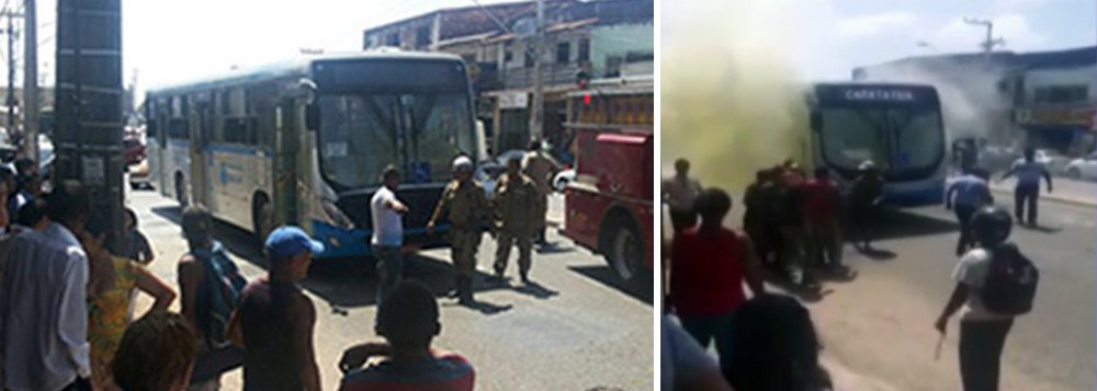A Polícia Militar do Maranhão identificou e prendeu quatro suspeitos de terem ateado fogo em um ônibus, na Avenida Kennedy, em São Luís; as prisões foram realizadas pelo Grupo de Serviço Avançado do 9º Batalhão, pouco tempo depois da ocorrência; de acordo com o comandante do Comando do Policiamento de Área Metropolitana 1 (CPAM1), Coronel Pedro Ribeiro, o ataque ao coletivo aconteceu em represália à morte de Thiago Marques dos Santos, de 22 anos, conhecido como Tilico, e que tinha passagens pela polícia por tráfico de drogas e homicídio