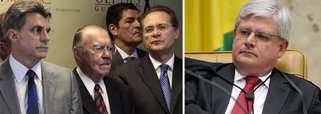 Pedidos feitos pelo procurador-geral da República, Rodrigo Janot, contra o presidente do Senado, Renan Calheiros, o ex-presidente José Sarney e o senador Romero Jucá, estão com o ministro Teori Zavascki, do STF, há mais de uma semana; os caciques do PMDB foram gravados por Sérgio Machado, ex-presidente da Transpetro e delator da Lava Jato, e Janot os acusa de tramar contra a Lava Jato; Jucá tratou a saída da presidente Dilma Rousseff como uma forma de “estancar a sangria” da operação e perdeu o cargo; Renan defendeu mudanças na lei de delações premiadas, o que já era uma posição pública defendida por ele; Sarney, por sua vez, falava em buscar uma ponte com o ministro Teori Zavascki; em sua defesa, Sarney classificou Machado como "monstro moral"