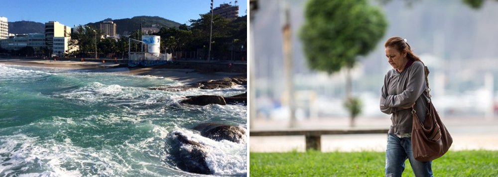 Segundo informações do Centro de Operações da Prefeitura, os termômetros marcaram 8,6ºC às 6h desta segunda-feira (13) no Alto da Boa Vista. É a menor temperatura registrada desde o início das medições do Sistema Alerta Rio, em 2002; as estações Santa Cruz e São Cristóvão foram as que registraram a menor máxima do ano até agora: 20,3ºC, às 13h45 desse domingo, 12; agora, os termômetros marcam 16ºC em média no Rio; devido a uma massa polar que chegou à cidade, a temperatura deverá continuar baixa