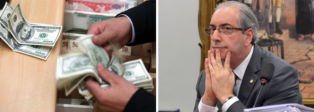 Moeda norte-americana virou para cima ante o real nesta quinta-feira 8, reagindo à volta de rumores sobre delação premiada do deputado afastado Eduardo Cunha, em função da proximidade da sessão que provavelmente cassará o mandato do peemedebista, marcada para a próxima segunda-feira 12; a informação é de um operador de uma corretora; nas máximas, o dólar à vista atingiu R$ 3,2167 (+0,15%); já o dólar futuro de outubro avançou até R$ 3,2395 (+0,57%); se fizer acordo de delação, Cunha pode abalar o Congresso
