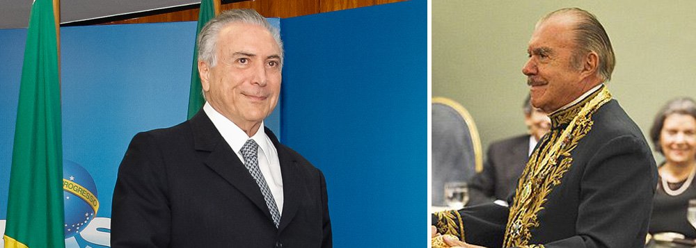 O colunista Elio Gaspari aposta que, depois de ocupar a presidência da República, o interino Michel Temer passará a sonhar com a Academia Brasileira de Letras; "Depois de 2018, a pista receberá um novo candidato: Michel Temer. Ele é autor de livros de Direito e comete poesias ('Anônima Intimidade'). Se os seus versos podem jogar luz sobre seu governo, ele ficará no patamar de pedestres de José Sarney, autor de 'Marimbondos de Fogo'", diz ele