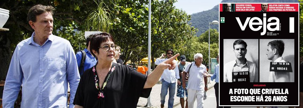 Colunista Ricardo Noblat destacou que os resultados da nova pesquisa Datafolha publicada nesta quarta-feira, 26, mostram que o senador Marcelo Crivella (PRB) está a um passo de se eleger prefeito da cidade do Rio de Janeiro; "As recentes denúncias contra ele de uso de violência contra invasores de um terreno da Igreja Universal há 26 anos e de intolerância religiosa não serviram para diminuir sua vantagem sobre Marcelo Freixo, candidato do PSOL", diz Noblat, em referência à capa da revista Veja, que trouxe foto de Crivella preso