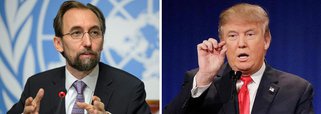 Alto funcionário de direitos humanos da Organização das Nações Unidas, Zeid Ra'ad al Hussein citou declarações do candidato à presidência dos Estados Unidos sobre usar tortura, proibido pelo direito internacional, como "profundamente inquietante e perturbador"; "Se Donald Trump é eleito com base no que ele já disse... eu acho que, sem sombra de dúvidas, ele seria perigoso do ponto de vista internacional", disse Zeid
