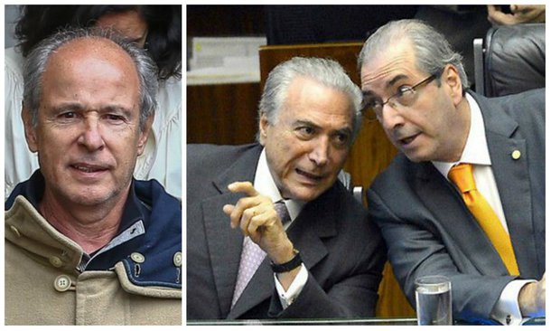 Entre 2012 e 2014, o deputado Eduardo Cunha (PMDB-RJ) organizou pelo menos três encontros do então presidente do grupo Andrade Gutierrez, Otávio Azevedo, com o então vice-presidente Michel Temer, que não constaram da agenda oficial do vice; a assessoria do presidente interino confirmou um dos encontros, realizado em 2014, a três meses das eleições, e alegou “razões técnicas” para não inclusão do ato na agenda oficial do então vice-presidente; disse ainda que Azevedo informou, no encontro, que faria uma doação eleitoral ao PMDB, de R$ 11,4 milhões