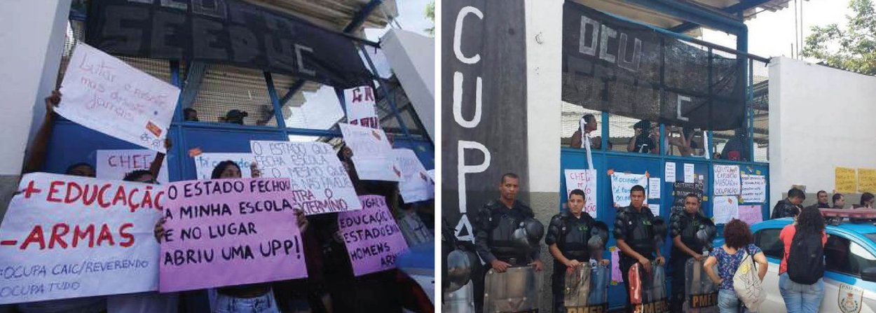 Cerca de 50 alunos que ocupam a sede da Secretaria de Estado de Educação (Seeduc) desde o último dia 30, em Santo Cristo, zona portuária do Rio, estão sem receber  água e comida há 4 dias; os policiais militares que fazem a proteção do prédio impedem que os alunos recebam doações de alimentos e água; a finalidade é fazer com que desistam da ocupação; eles estiveram reunidos com o secretário de Educação do Estado, Wagner Victer; durante a reunião, pediram que os colegas que estavam do lado de fora do prédio, e que tinham saído para se alimentar, pudessem voltar e participar do encontro, mas foram  proibidos