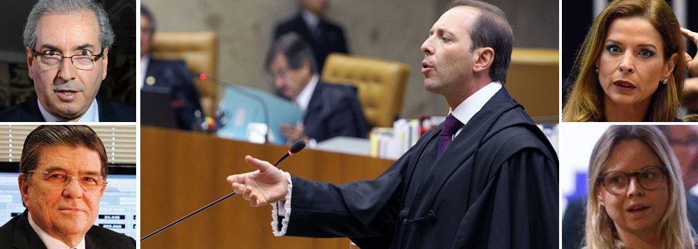 O deputado afastado Eduardo Cunha (PMDB-RJ), que será julgado nesta semana pelo conselho de ética da Câmara dos Deputados, contratou os advogados Antônio Sergio Pitombo e Fátima Tórtima, os mesmos que fecharam a delação premiada de Sergio Machado, ex-presidente da Transpetro e de seus familiares; em conversas reservadas, Cunha tem ameaçado entregar cerca de 150 deputados e mais de uma dezena de senadores, caso não seja protegido pelo presidente interino Michel Temer; seu objetivo é preservar a esposa Cláudia Cruz e a filha Danielle Dytz, que estão no radar do juiz Sergio Moro, no Paraná