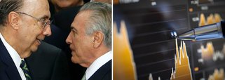 Validade do cheque em branco dado pelo mercado financeiro ao governo interino está chegando ao fim, de acordo com um profissional do mercado financeiro; na manhã desta quarta-feira, o Ibovespa caía 0,35% e o dólar era negociado em alta de 0,64%, negociado a R$ 3,2804; trajetória decrescente do mercado financeiro é atribuída à desconfiança cada vez maior em torno das medidas econômicas do governo Temer e não a fatores externos; à tarde o índice passou a subir depois do discurso do ministro da Fazenda, Henrique Meirelles