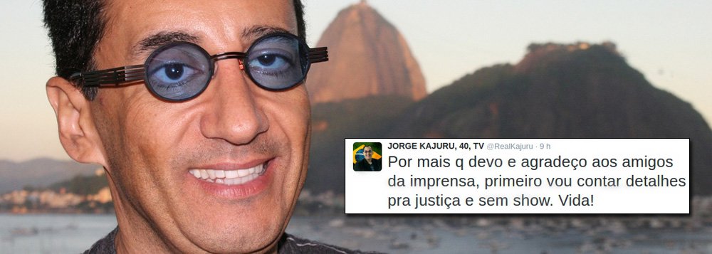 Jornalista Jorge Kajuru estava desaparecido desde sábado (2); notícia preocupou o público, já que o apresentador está sob proteção policial devido a ameaças de morte que sofreu ao denunciar esquemas de corrupção e nepotismo em Goiás, onde reside; “Por mais que devo e agradeço aos amigos da imprensa, primeiro vou contar detalhes pra justiça e sem show. Vida!”, postou ele no Twitter; “Duro é passar o que passei, e ter que ouvir certos comentários aqui. Mas nada mais me derruba, nem a morte, Bj aos de bem”