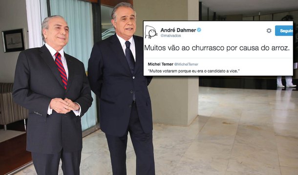 A frase "Muitos votaram porque eu era candidato a vice" também foi postada no Twitter oficial do presidente interino e, a partir dela, os internautas bolaram muitas outras, como "muitos assinavam a Playboy para ler as entrevistas" ou ainda "muitos vão ao churrasco por causa do arroz"; confira 15 selecionadas pelo site Surrealista