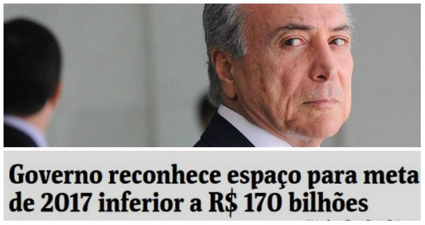 "Tudo o que era criticado por estar acontecendo a contragosto no governo Dilma é, agora, aceito por estar sendo feito ‘a gosto”  no Governo Temer. A “responsabilidade fiscal”, como se vê, é de natureza contábil. Estando no Orçamento, o prejuízo é legal. Nos dois sentidos", critica Fernando Brito, do Tijolaço, em referência a estimativa governo interino de déficit em 2017 que pode encostar em R$ 170 bilhões se não houver aumento de impostos