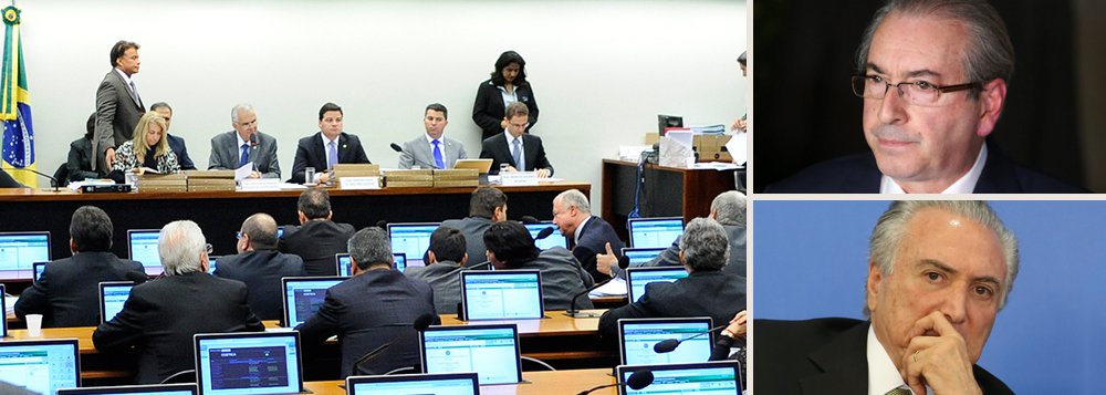 Processo mais longo da história da Câmara dos Deputados, finalmente, avança, com o voto a favor da cassação de Eduardo Cunha, que agora irá a plenário; placar foi de 11 votos a favor e 9 contra; com isso, o presidente interino Michel Temer pode perder seu principal aliado, que tem pedido de prisão formulado pela Procuradoria-Geral da República, e foi peça decisiva na aprovação do golpe parlamentar contra a presidente Dilma Rousseff; Cunha ameaça cair atirando e levar junto com ele 150 deputados; com sua queda, governo interino de Temer balança