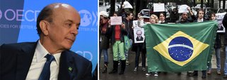 Alvo de protestos em Paris, o chanceler interino José Serra classificou como "especulação" e "bobagem" o relatório entregue nesta quarta-feira 1º pela OCDE (Organização para a Cooperação e o Desenvolvimento Econômico), durante fórum em que o tucano participou; nas previsões, a entidade aponta "recessão profunda" no Brasil até 2017 devido à incerteza política; "A OCDE não afirma coisa nenhuma. Eles estão especulando. Isso é bobagem. Eles estão especulando com as poucas informações com que dispõe", reagiu o tucano; mais cedo, o ministro chamou a polícia francesa para conter um protesto de brasileiros contra sua presença na capital francesa e contra o golpe no Brasil