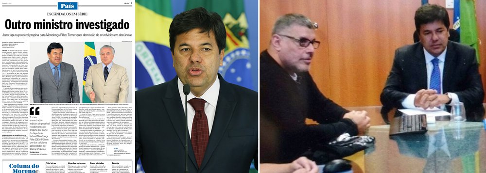 Ministro interino da Educação, que se notabilizou por ouvir as propostas de Alexandre Frota e dos Revoltados Online para o setor, pode ser o quarto integrante da equipe de Michel Temer a cair; neste sábado, ele aparece na manchete principal do jornal O Globo como mais um nome envolvido na Lava Jato e que teve um pedido de investigação formulado pelo procurador-geral Rodrigo Janot; a acusação diz respeito a uma suposta propina de R$ 100 mil paga pela UTC Engenharia, que o ministro nega; em menos de 40 dias, Temer já perdeu três ministros