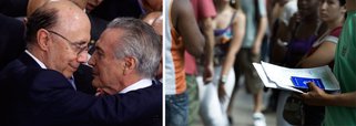 Há 166 dias no poder, a dupla Michel Temer e Henrique Meirelles ainda não conseguiu tomar medidas para aquecer a economia e o mercado de trabalho; dados do IBGE divulgados nesta tarde revelam corte de 39,2 mil postos de trabalho, resultado muito pior do que o estimado pelo mercado (16 mil demissões); cortes minam a confiança dos trabalhadores, reduzem o crédito e a perspectiva de crescimento futuro da economia brasileira