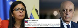 Delcy Rodriguez, a chanceler da Venezuela, manifestou nesta terça (13) repúdio a “declarações descaradas e imorais” de José Serra sobre o país; o chanceler brasileiro afirmou na segunda (12) que considera “sem esperança” a melhoria da relação entre o governo brasileiro liderado por Michel Temer e a Venezuela; por meio do Twitter, a ministra venezuelana afirmou que o “governo de fato do Brasil, produto de um golpe parlamentar, violentou a ordem democrática desta nação irmã sul-americana”
