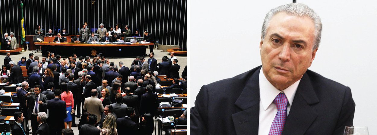 A Câmara rejeitou nesta quarta (6) o pedido de urgência do presidente interino Michel Temer para o projeto que trata do acordo sobre a dívida dos Estados com a União; o pedido de urgência teve 253 votos favoráveis; eram necessários 257; houve dissidências do PMDB e das bancada do Nordeste, que discordam do texto do PL; o SDD liberou a bancada para votar como quisesse; a renegociação das dívidas dos Estados é considerado uma das principais prioridades do governo Michel Temer