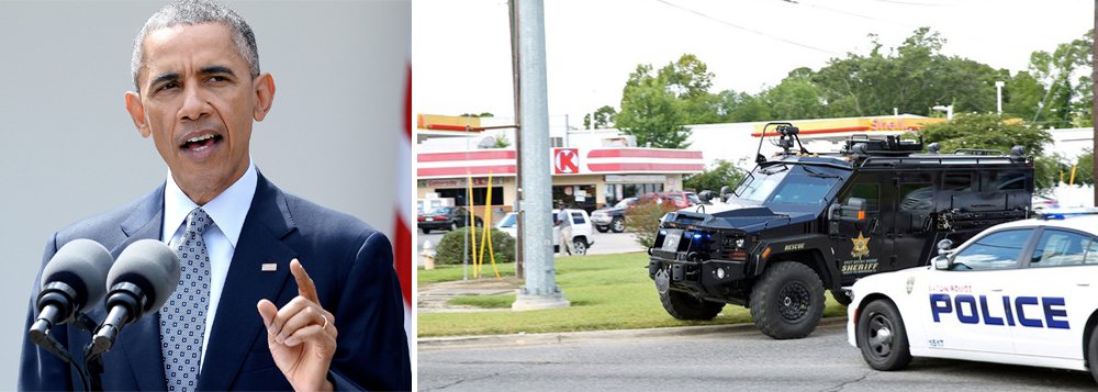 O presidente dos Estados Unidos, Barack Obama, condenou fortemente neste domingo o ataque em Baton Rouge que matou três policiais e feriu outros três, dizendo que "não há justificativa" para a violência; "Ainda não é possível saber os motivos deste ataque, mas eu quero ser claro: não há nenhuma justificativa para violência contra policiais. Nenhuma. Estes ataques são o trabalho de covardes que não falam em nome de ninguém", disse Obama em um comunicado