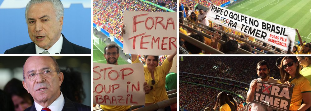 "A fala do ministro Eliseu Padilha, ao comentar o risco de vaias e protestos contra Temer nesta sexta-feira no Rio, na abertura das Olimpíadas, foi ambígua. Depois de anunciar a disposição para ouvir manifestações democráticas, ele subiu o tom avisando que quem protestar estará protestando contra o Brasil e deve arcar com as consequências, em resumo"; a avaliação é da colunista Tereza Cruvinel; segundo ela, "todo governo ilegítimo tende a cair, em algum momento, na tentação de usar a força para reprimir adversários"