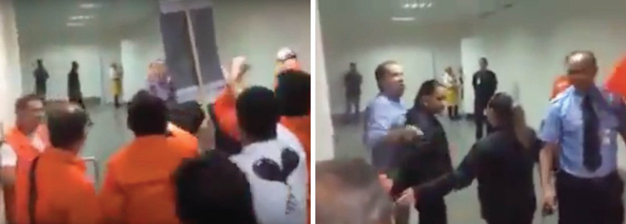 O senador Aloysio Nunes (PSDB), líder do governo interino de Michel Temer (PMDB) no Senado, foi alvo de um escracho no aeroporto de Brasília; funcionários da Petrobras chamaram o tucano de entreguista, como crítica ao posicionamento do governo provisório a favor da abertura do pré-sal