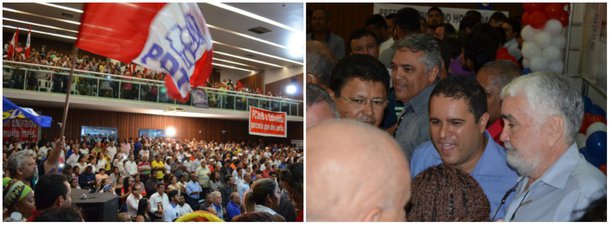 Com o auditório lotado na Assembléia Legislativa do Maranhão, o prefeito Edivaldo Holanda Júnior lançou sua pré-candidatura a prefeito de São Luís na última sexta-feira 17; o prefeito (camisa azul ao centro) foi prestigiado por lideranças de 13 partidos políticos que vão apoiá-lo na disputa; segundo a pesquisa Exata/TV Guará, os pré-candidatos Edivaldo e Eliziane Gama (PPS) estão milimetricamente empatados com 23% da preferência do eleitorado; na espontânea, Edivaldo aparece em primeiro com 13%, enquanto Eliziane tem apenas 8%