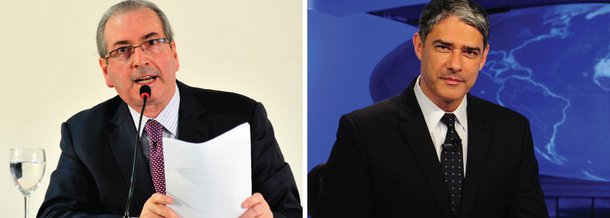 Canal fechado de notícias da Globo avisou aos assinantes que começaria a mostrar a coletiva do deputado afastado Eduardo Cunha (PMDB-RJ) assim que ela começasse; Cunha, entretanto, começou desferindo chumbo grosso contra o Jornal Nacional e seu editor-chefe e apresentador, Willam Bonner; "Todos os dias o William Bonner arranja alguém para falar de mim. Se eu pegar as matérias do 'Jornal Nacional', em cada dia tem uma pessoa diferente, mas elas acabam se repetindo. Acho que fazem um revezamento", disparou Cunha; segundos depois a GloboNews, que transmitia ao vivo a entrevista, interrompeu o sinal