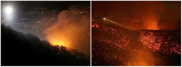 Cerca de 5 mil pessoas tiveram que sair de suas casas entre sábado (4) e domingo (5) devido a um incêndio na cidade americana de Calabasas, próxima a Los Angeles; segundo o Corpo dos Bombeiros, o incêndio, cuja fumaça podia ser vista desde Los Angeles, no estado da Califórnia, começou na tarde de sábado, e no domingo apenas 30% do fogo tinha sido controlado