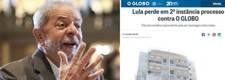 Os advogados do ex-presidente Cristiano Zanin Martins e Roberto Teixeira divulgaram nota para contestar reportagem do jornal O Globo sobre o julgamento do processo da defesa de Lula contra o veículo; segundo a defesa, a reportagem "não retrata corretamente a essência dos votos proferidos pelos julgadores ao negarem provimento ao recurso do ex-Presidente Luiz Inácio Lula da Silva, além de tentar influenciar indevidamente no julgamento de recurso que ainda será interposto"