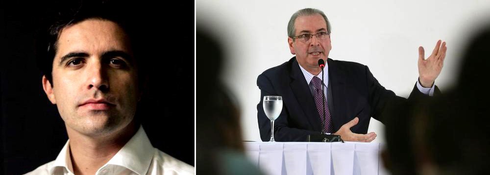 Colunista Bernardo Mello Franco questiona a coletiva convocada por Eduardo Cunha: “Sem os afazeres do mandato, o deputado tenta se reocupar como réu comentarista. O problema é que há cada vez menos gente disposta a ouvi-lo”; segundo ele, a presença da TV Câmara foi uma nova prova de que ele continua a dar ordens na Casa, embora esteja proibido de pisar lá; diz ainda que a entrevista serviu para mostrar “como o correntista suíço está isolado”
