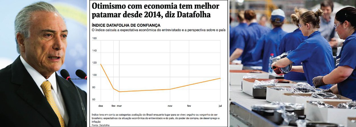 Um dia depois da pesquisa Datafolha que tenta legitimar o impeachment ao dizer que os brasileiros estão mais confiantes com a economia, levantamento mensal feito pela Confederação Nacional da Indústria (CNI) aponta que o medo do desemprego entre os brasileiros alcançou, em junho, o maior nível desde que começou a ser medido, em 1999; segundo o Datafolha, a expectativa do brasileiro em relação ao desemprego, apesar de continuar negativa, melhorou consideravelmente: de 17 para 50 pontos; ainda assim, o mesmo Datafolha diz que 60% dos brasileiros acreditam que o desemprego irá aumentar, mesmo percentual para a alta da inflação; como é possível esperar alta de desemprego e inflação e ao mesmo tempo acreditar que a economia vai melhorar?