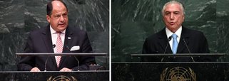 Presidência da Costa Rica afirmou que a atitude do presidente costarriquenho, Luis Guillermo Solís, e seu chanceler, Manuel González, de deixar a Assembleia Geral da ONU na fala de Michel Temer se deu "à dúvida" de que, "diante de certas atitudes e atuações, se queira lecionar sobre práticas democráticas" após o impeachment de Dilma Rousseff e a violência policial contra manifestantes; após o boicote, José Serra convocou o embaixador do Brasil na Costa Rica, Jairo Gabel Bermudéz, para ouvir informações sobre o episódio
