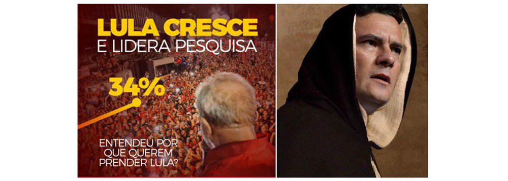 Na prática, segundo a sondagem, o magistrado da Lava Jato é o principal cabo eleitoral do petista. Os números do Vox Populi também suscitam a seguinte pergunta: e agora Moro, vai prender Lula?