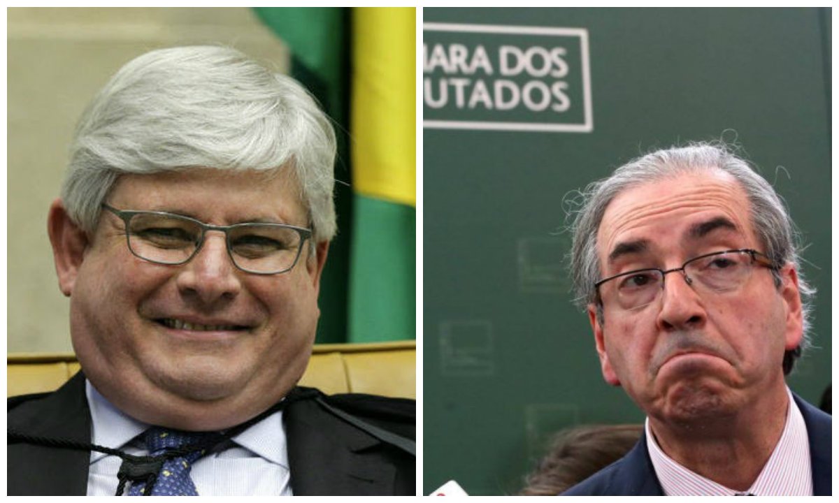 O procurador-geral da República, Rodrigo Janot, já pediu ao Supremo Tribunal Federal que o deputado afastado Eduardo Cunha (PMDB-RJ) seja condenado a ressarcir os cofres públicos em R$ 298,8 milhões, para compensar valores desviados em esquemas de corrupção na Petrobras e no FI-FGTS, na Caixa Econômica Federal; Cunha, que declarou patrimônio de R$ 1,6 milhão à Justiça Eleitoral, se disse alvo de perseguição; o procurador-geral pede ainda que outro aliado do interino Michel Temer, o ex-ministro Henrique Eduardo Alves, devolva R$ 3,2 milhões
