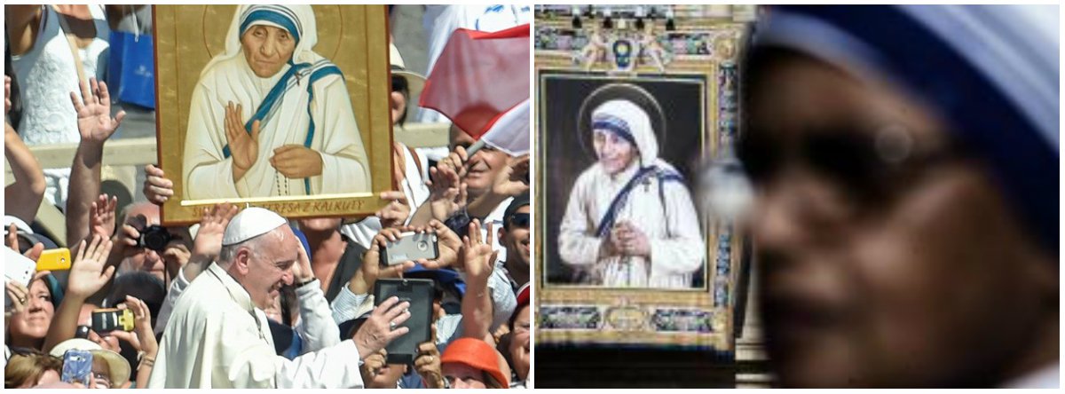 Em missa de canonização celebrada neste domingo 4 na Praça São Pedro, no Vaticano, o papa Francisco declarou santa Madre Teresa de Calcutá. A cerimônia contou com a presença de cerca de 120 mil fiéis de diversas partes do mundo