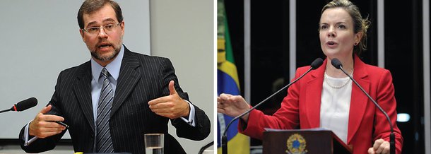 O ministro do Supremo Tribunal Federal (STF) Dias Toffoli foi escolhido nesta quinta (30) novo relator da ação na qual o Senado recorreu à Corte para anular os mandados de busca e apreensão cumpridos no apartamento funcional da senadora Gleisi Hoffmann (PT-PR), durante a Operação Custo Brasil; o ministro Celso de Mello havia sido designado relator, mas renunciou; Toffoli foi o responsável por liberar o ex-ministro Paulo Bernardo da prisão ontem