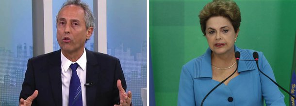 Jornalista Bob Fernandes comenta que após decisão do Ministério Público de que a presidente Dilma Rousseff não cometeu crime "não se noticia [o fato], não se tem manchetes e 'análises', nem mesmo para 'ouvir o outro lado'. Nem na noite do fato, nem no dia seguinte"; para ele, "imaginam também que ninguém tá vendo esse espetáculo de cinismo e hipocrisia"