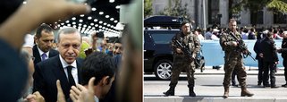 Apoiadores do presidente turco, Tayyip Erdogan, se reuniram em praças públicas, no aeroporto de Istambul e em frente a seu palácio durante a madrugada, após uma fracassada tentativa de golpe ter matado pelo menos 265 pessoas e criado expectativas de pesada repressão contra dissidentes