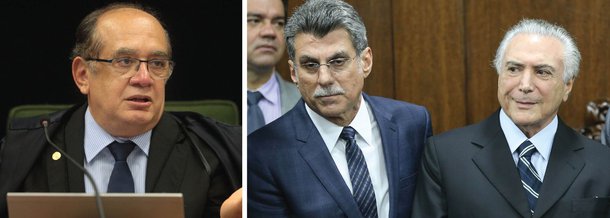 O ministro Gilmar Mendes, do Supremo Tribunal Federal, deu sua explicação para o polêmico encontro realizado na noite de ontem, no Palácio do Jaburu, com o presidente interino Michel Temer; "Eu tinha avançado nas conversas com o ministro Romero Jucá e a minha equipe estava discutindo com ele, mas aí houve esse incidente e aí ontem ele me ligou se colocando à disposição e eu aproveitei e fui lá para conversar", disse Gilmar, fazendo referência ao orçamento do TSE; para a oposição, Gilmar tratou com Temer de temas ligados à Lava Jato, uma vez que ele passou a presidir a turma que irá avaliar os processos contra políticos envolvidos no caso – Romero Jucá, que confessou que o impeachment foi uma trama para conter os efeitos da Lava Jato sobre a classe político, é um deles