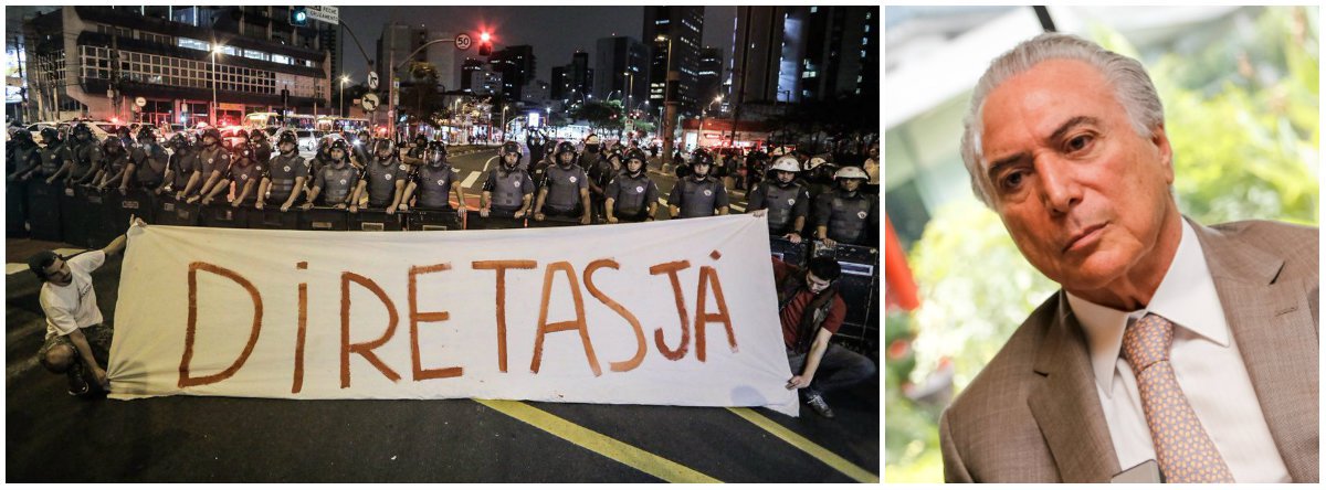 A destituição de Dilma Rousseff da Presidência da República na última quarta-feira 31 deu fôlego à proposta de eleições diretas em diversos movimentos sociais e em uma consulta pública do Senado Federal, a partir da PEC 20/2016, de autoria do senador Walter Pinheiro (sem partido-BA); pelos votos apurados no início da noite deste sábado 3, quase 90% dos participantes eram favoráveis a novas eleições presidenciais antes de 2018 (84.144 votos favoráveis e 10.281 contrários à antecipação de eleições); além da consulta, pesquisa Ipsos mostra rejeição de 68% a Michel Temer