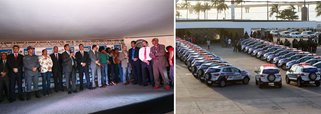 O governador do Maranhão, Flávio Dino, entregou 30 novas viaturas à Secretaria de Estado de Administração Penitenciária (Seap); a nova frota, composta por veículos Ford Eco Sport, modelo 2016, de cor branca; e adaptados com carceragem, e acessórios típicos, tais como: giroflex, sirene, e plotagem operacional; beneficiará todas as 23 unidades prisionais do interior; as novas viaturas também atenderão às atividades do Núcleo de Escolta e Custódia (NEC)
